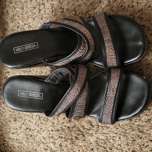 Harley Davidson wedge sandals 9